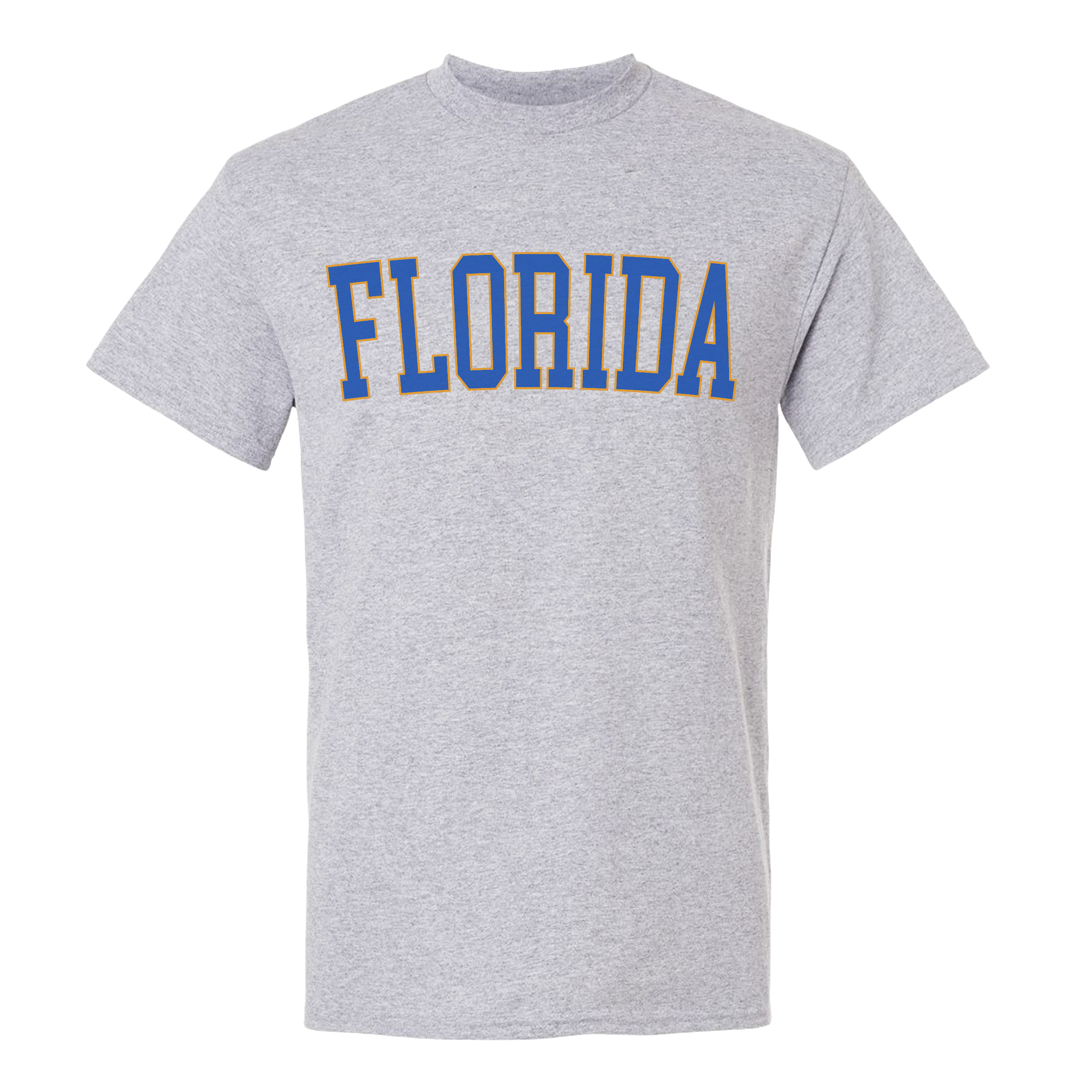 Sport grey vintage Florida football team T-shirt with retro collegiate lettering