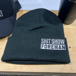 The Hat+Beanie+Tumbler Bundle -  Shit Show Foreman Leatherette Patch Hat on Richardson 112 Trucker Hat - F5 Custom Designs