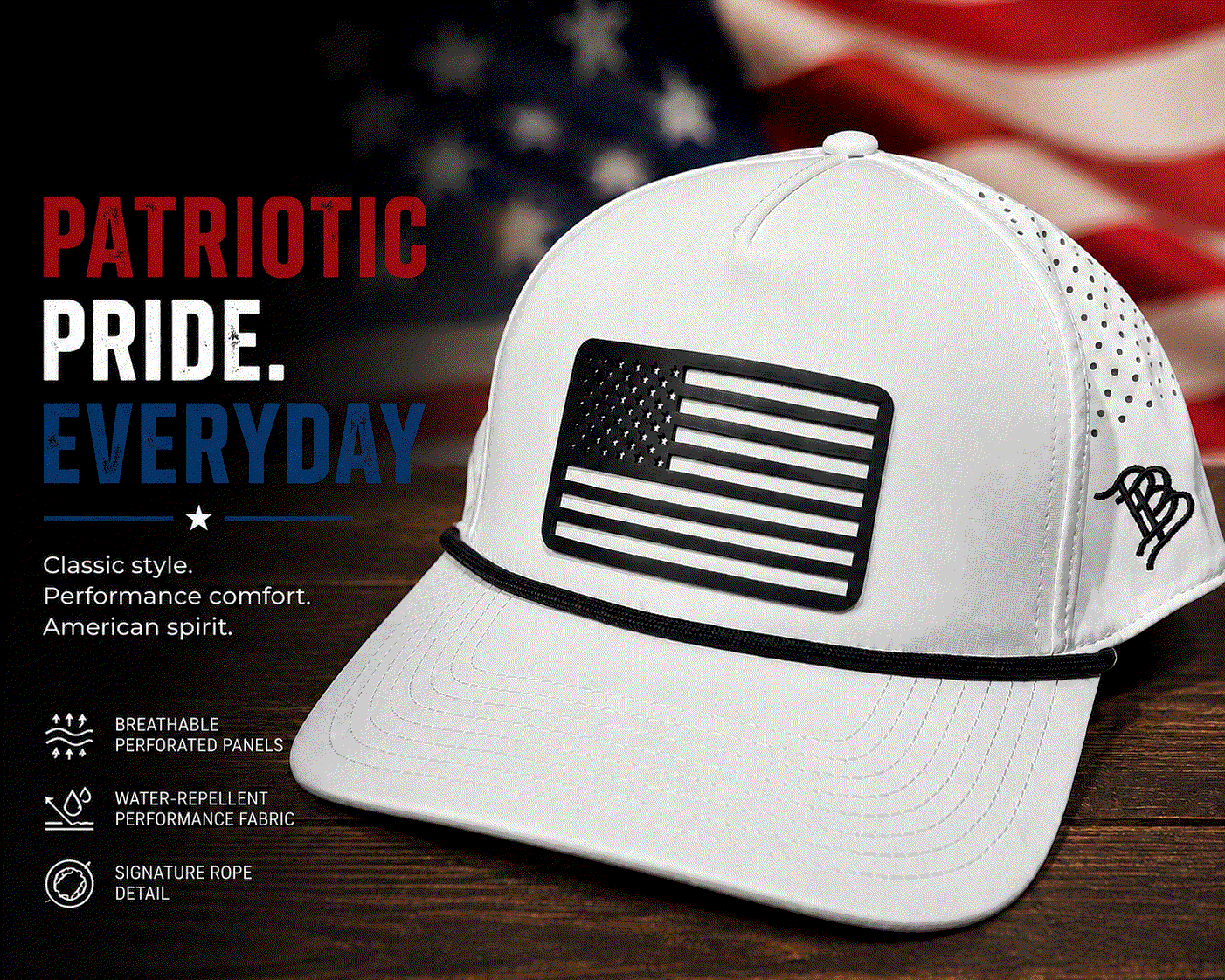 Patriotic American Flag Patch Hat