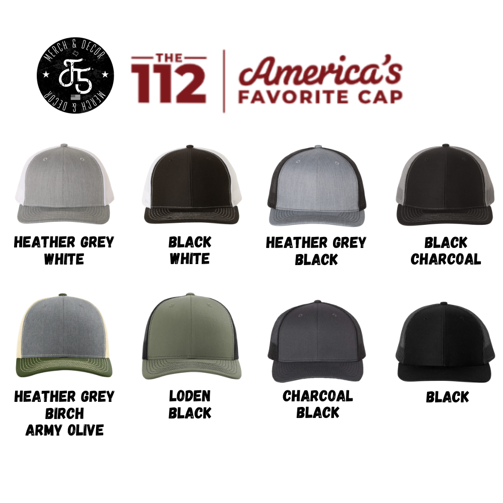 American Flag patch hat  Richardson 112 trucker hat with adjustable snapback mesh backBlue Collar Degenerate Leather Patch Hat