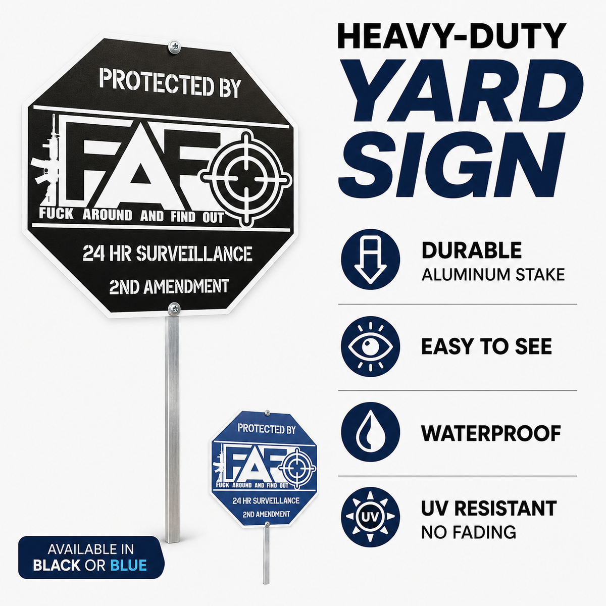 FAFO Security Sign – F Around and Find Out Sign with Stake | Protected by Fuck Around and - product image 4