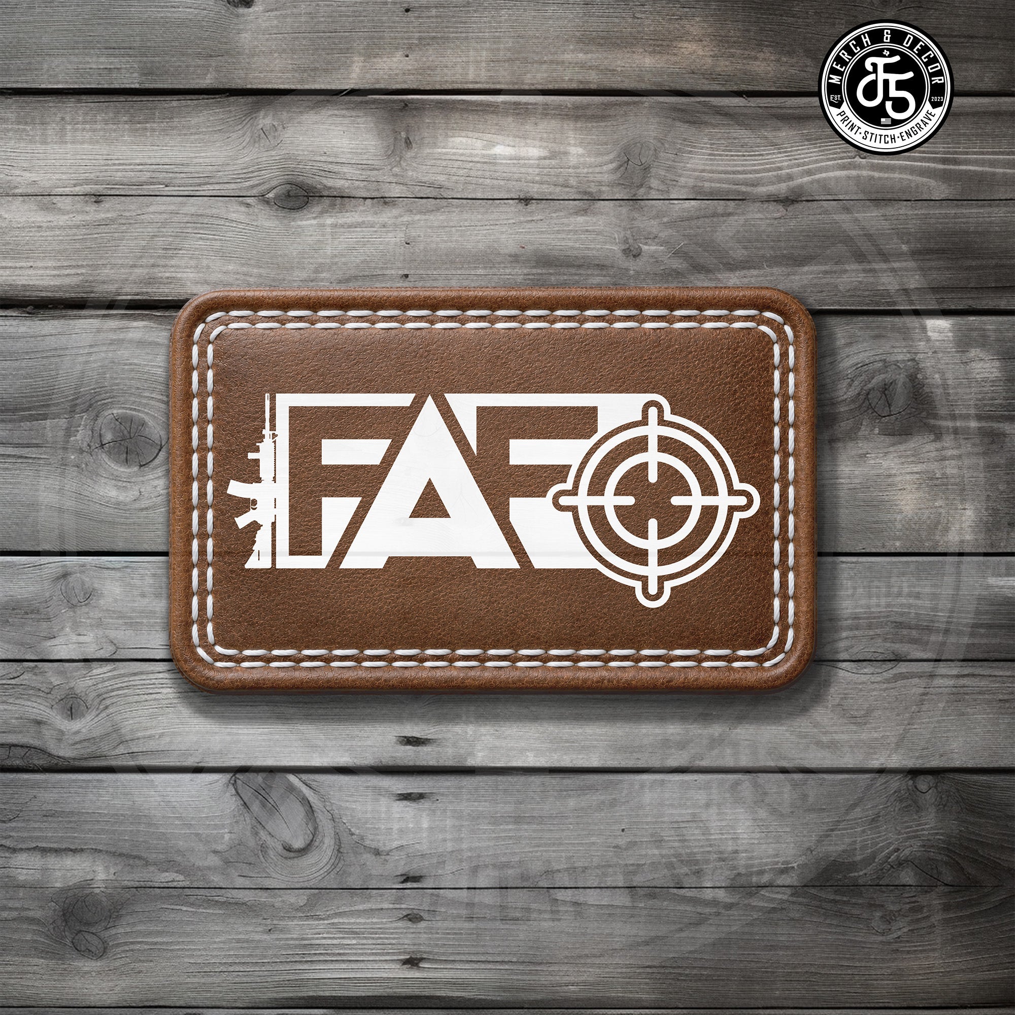 UV Printed FAFO patch with target integrated into the design