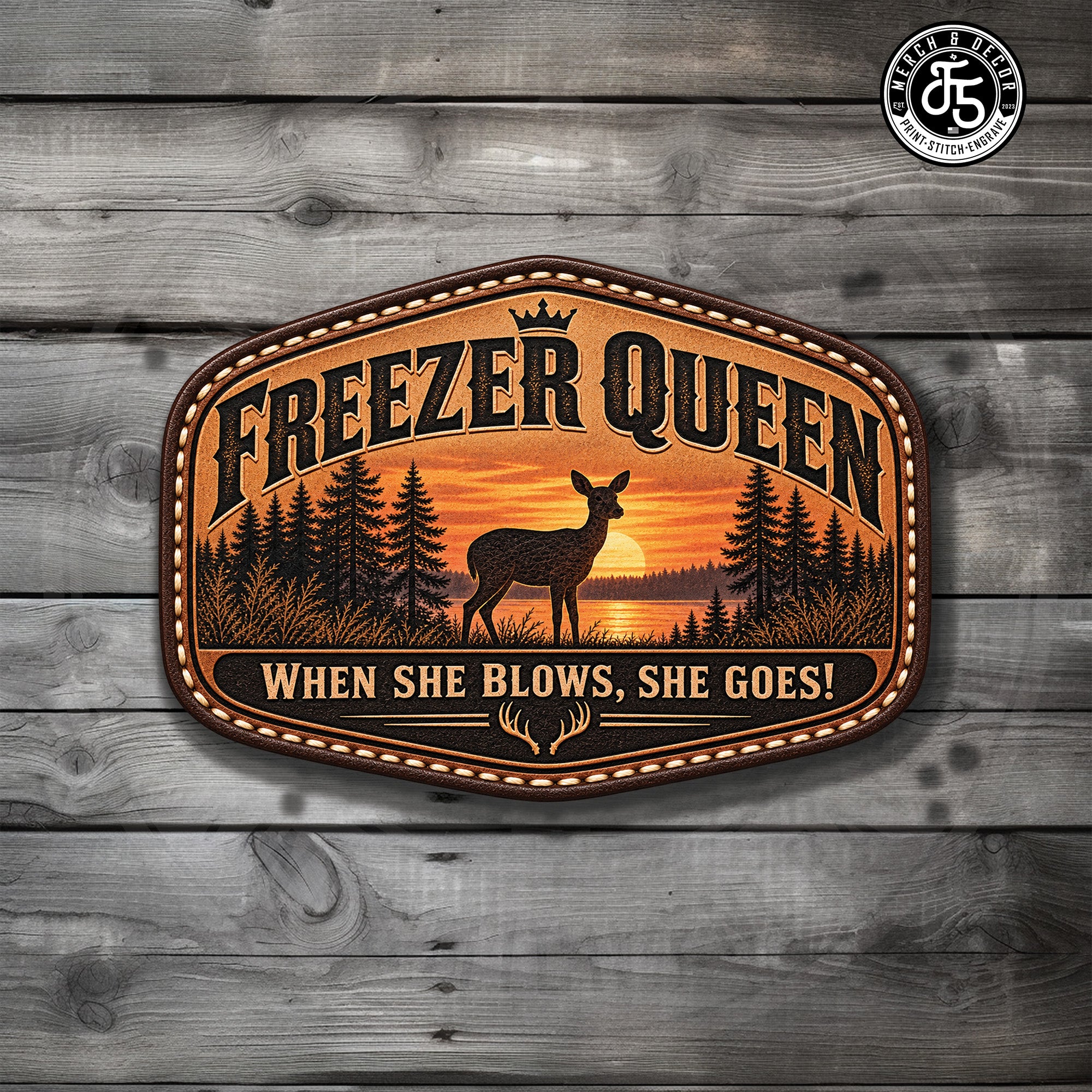 Freezer Queen UV Printed Leatherette Hat Patch