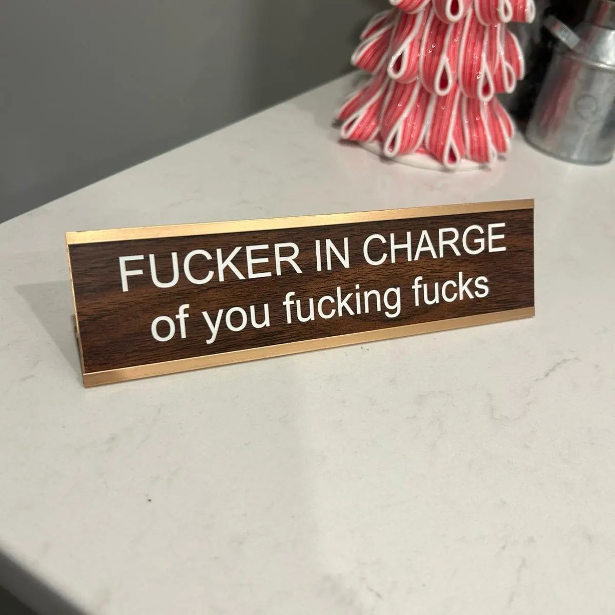 Funny Desk Name Plate Funny Desk Sign Laser Engraved Gag Gift with your CUSTOM Saying