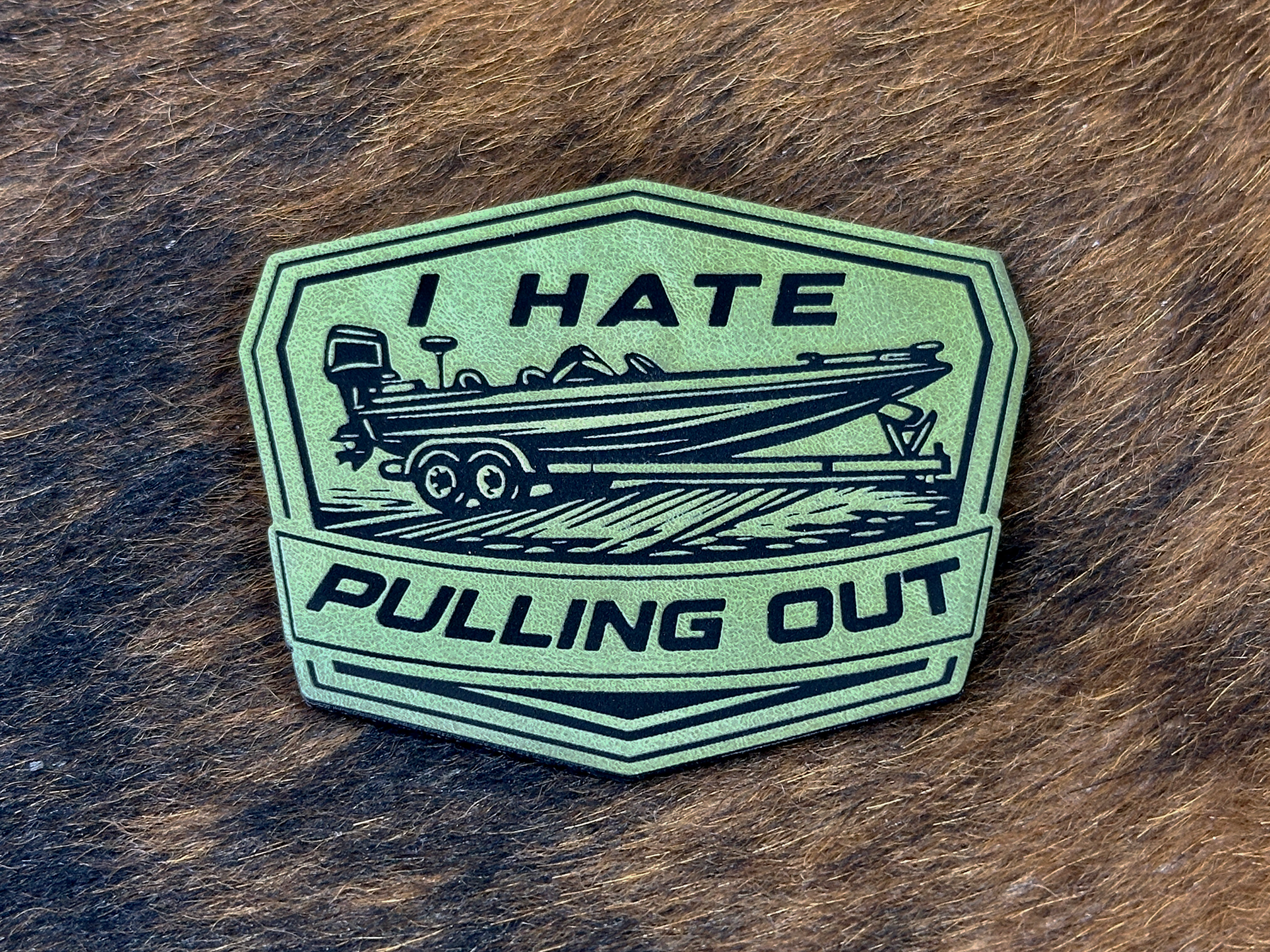 I hate Pulling out laser engraved patfh for him