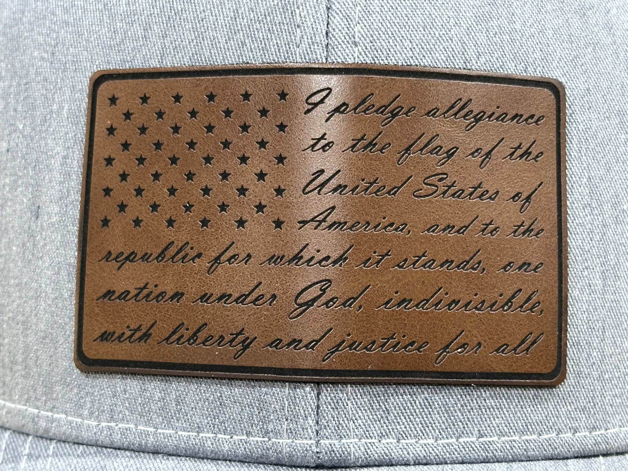 Pledge of Allegiance Hat Custom Patch Hat with American Flag Design
