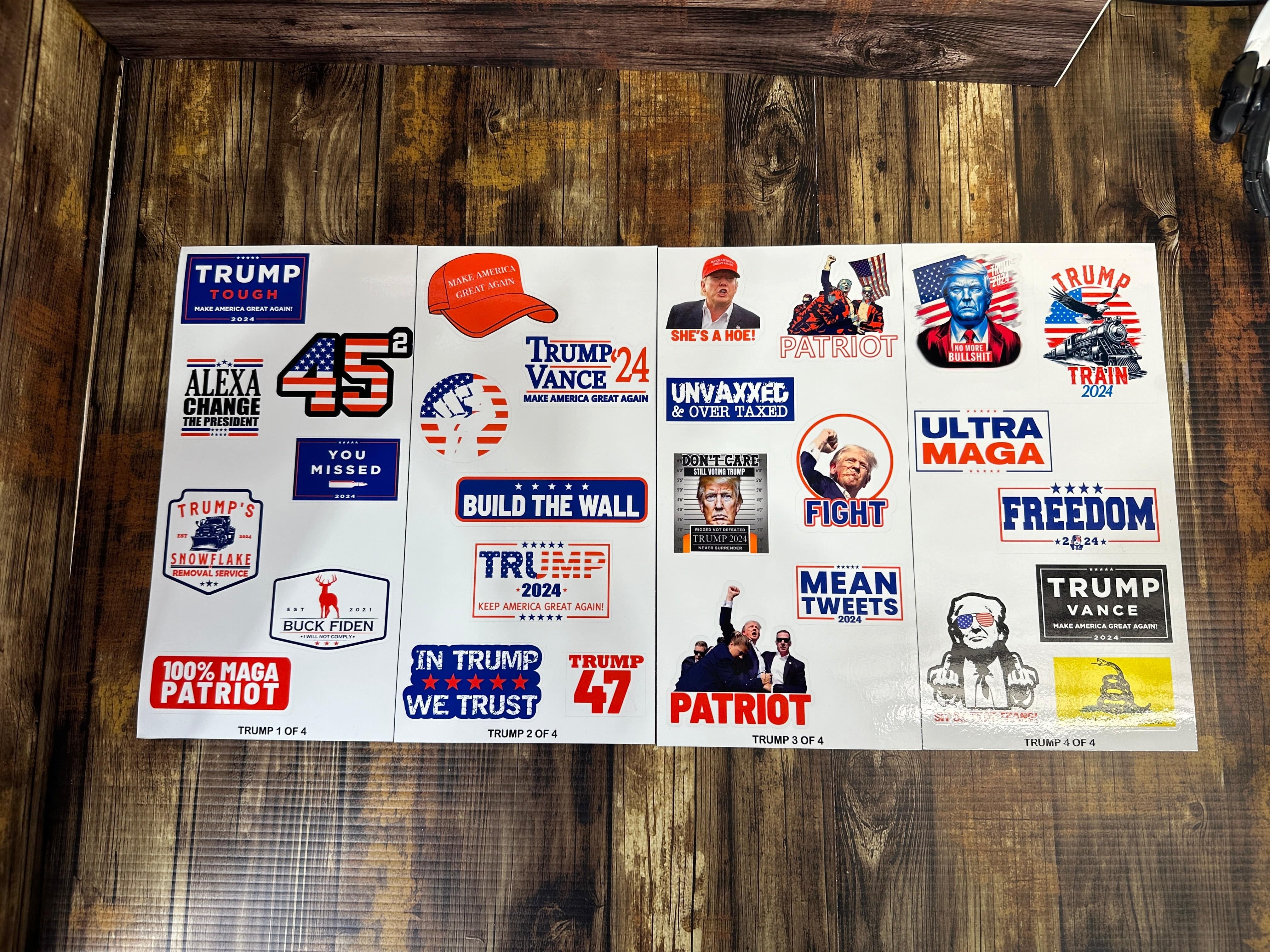 Trump Make America Great Again Sticker Packs 30 Piece Blue Collar Hard Hat Sticker Packs Made with Premium Vinyl - F5 Custom Designs