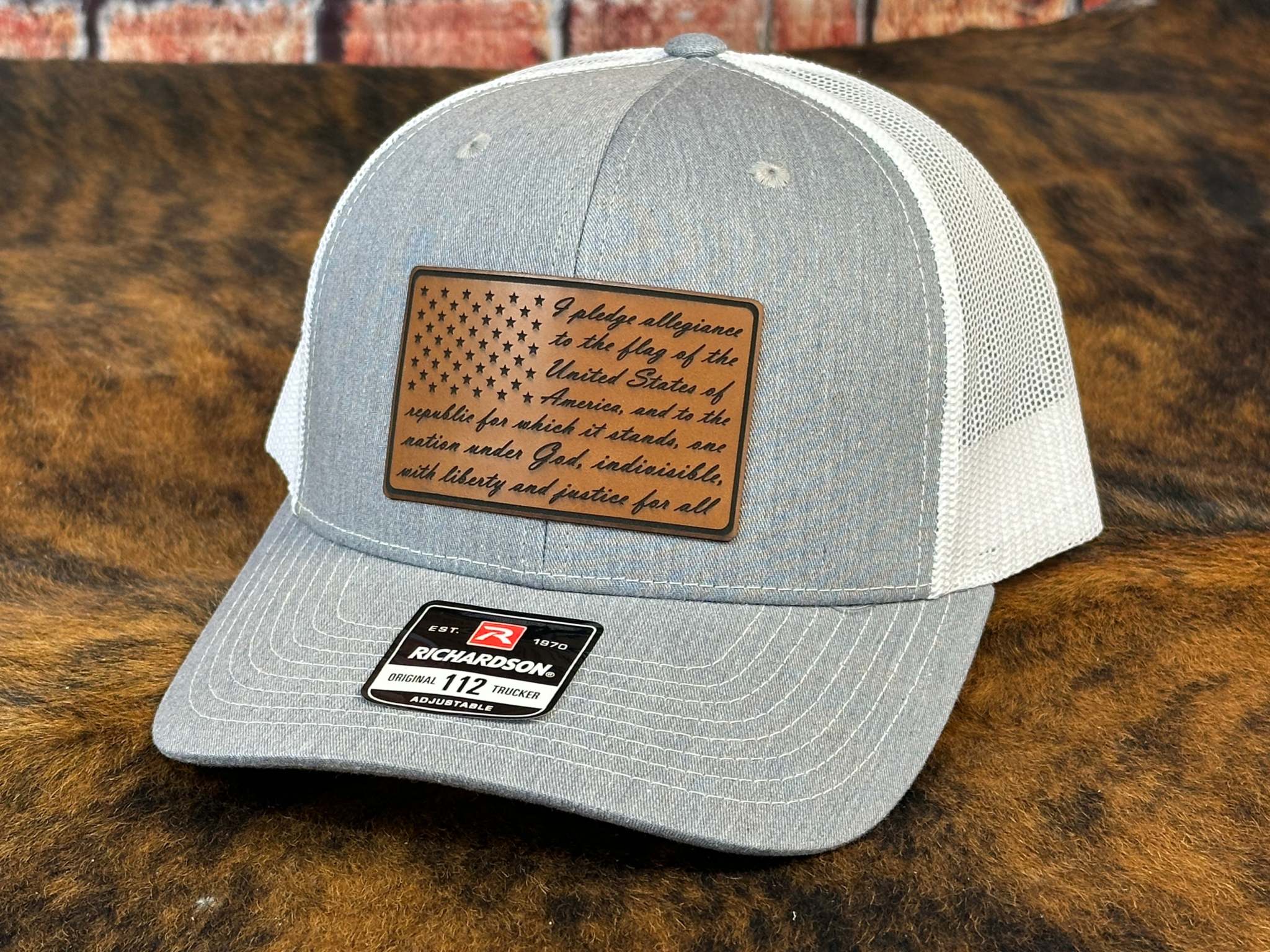 Heather Grey with White Mesh and Brown to black patch