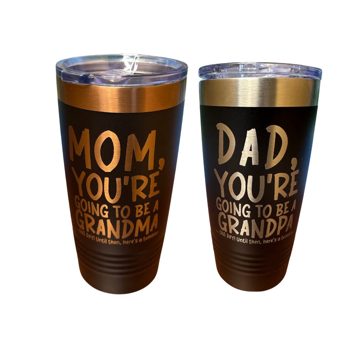 Mom Dad you're going to be a Grandma/Grandpa 20 oz Stainless Tumbler Gift Mom Joke Dad Joke
