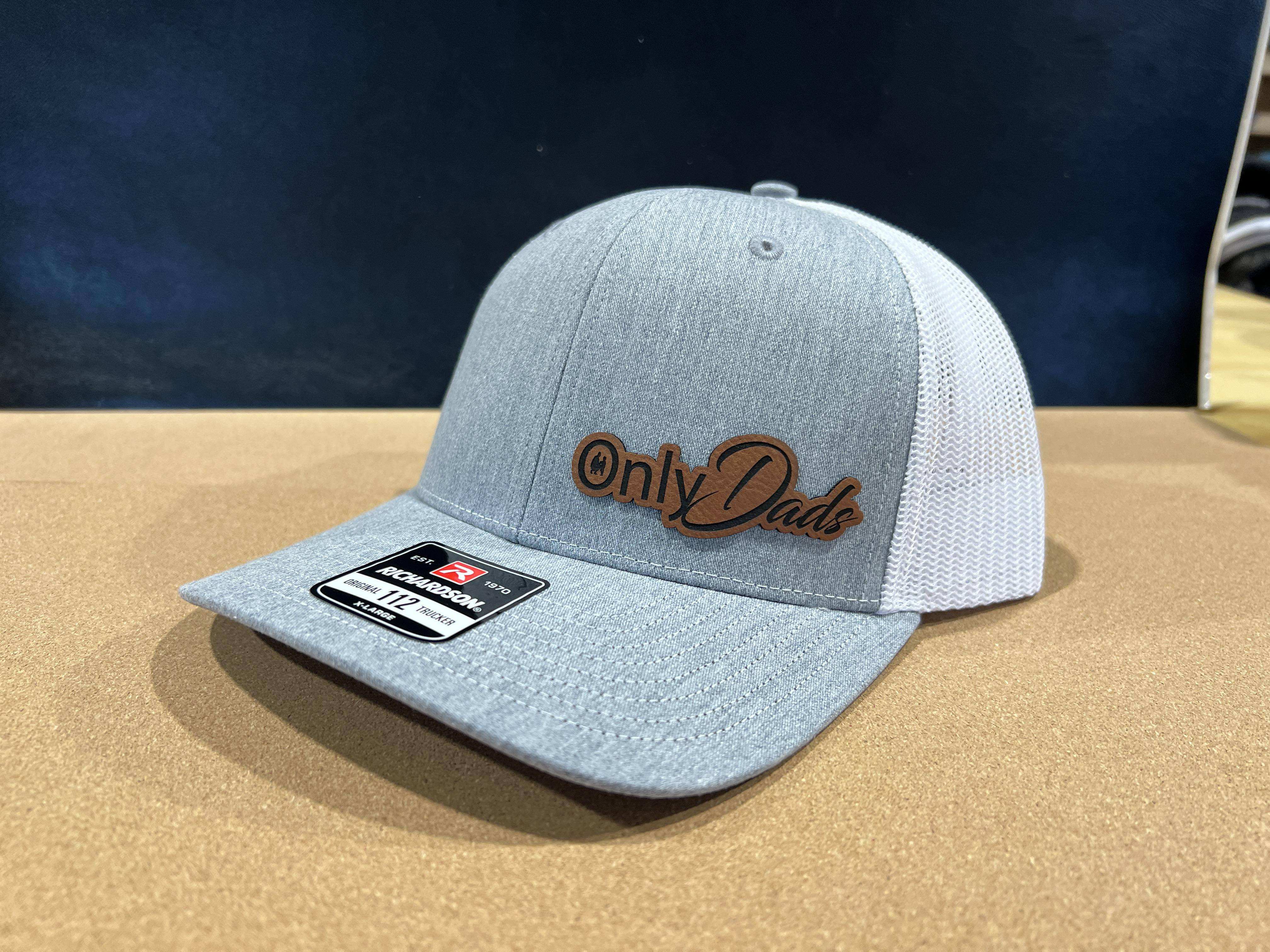 OnlyDads Hat - Leather Patch Trucker Snapback Cap, 7 Panel Baseball Hat For Men & Women, 50+ Color Options - View #6