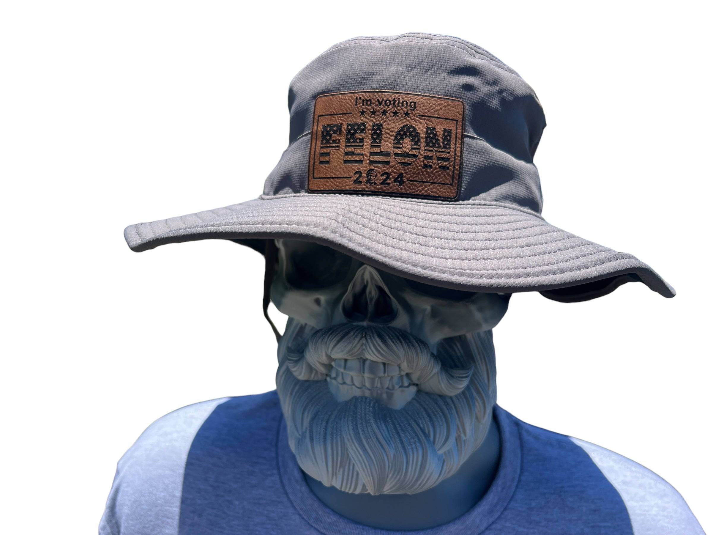 I’m Voting For Felon 2024 Booney Hat Premium Leatherette Patch on a The Game Booney Hat  Funny Hat GenX Hat Adult Hat Best Selling Bucket Hat - F5 Custom Designs