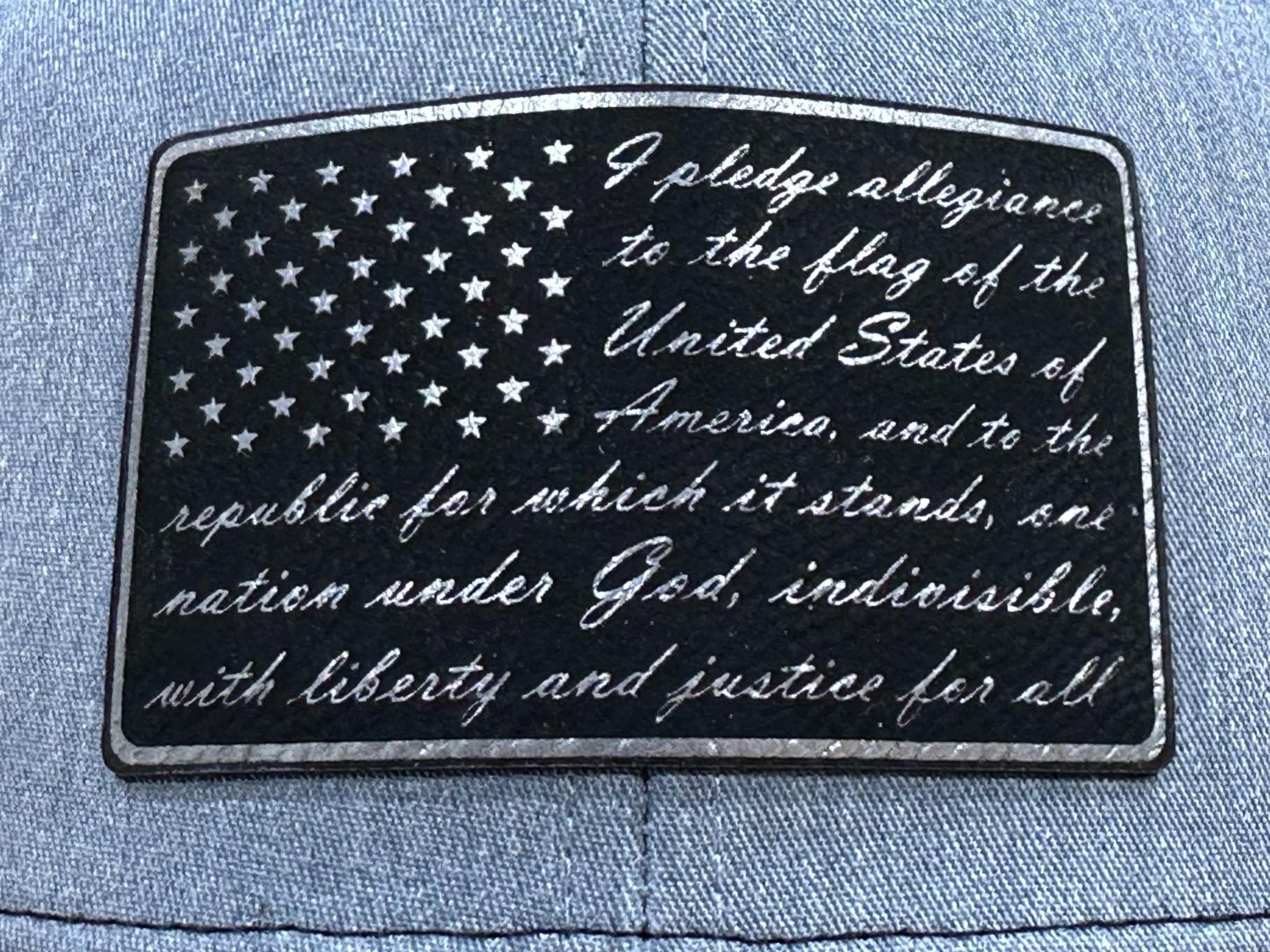 Pledge of Allegiance Hat Custom Patch Hat with American Flag Design