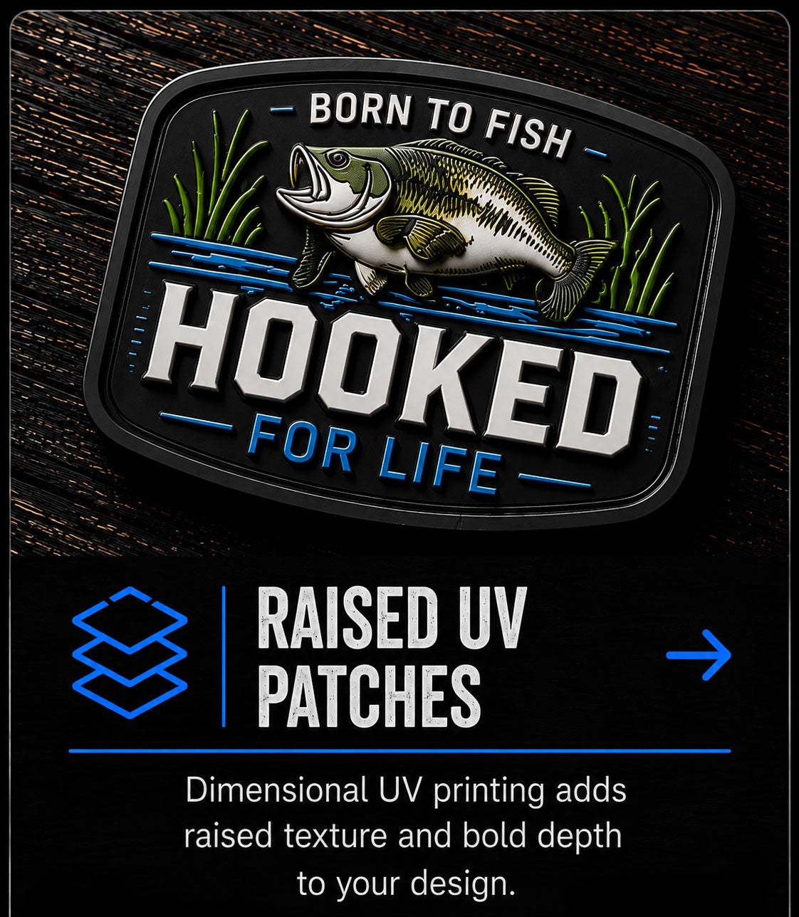 Texture Built UV Printed Leatherette Patch