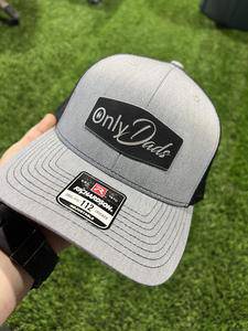 OnlyDads Leatherette Patch Hat on a Richardson 112 Trucker hat with Oval Patch - F5 Custom Designs