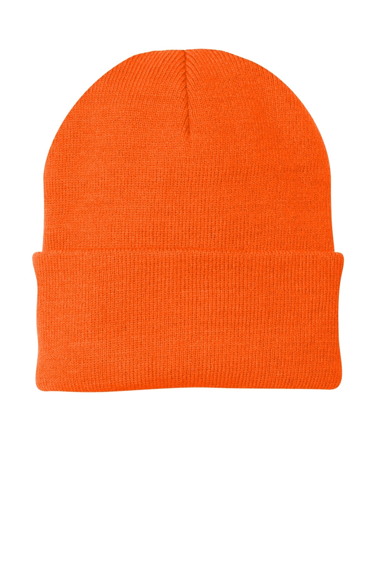 Neon orange CP90 custom patch beanie