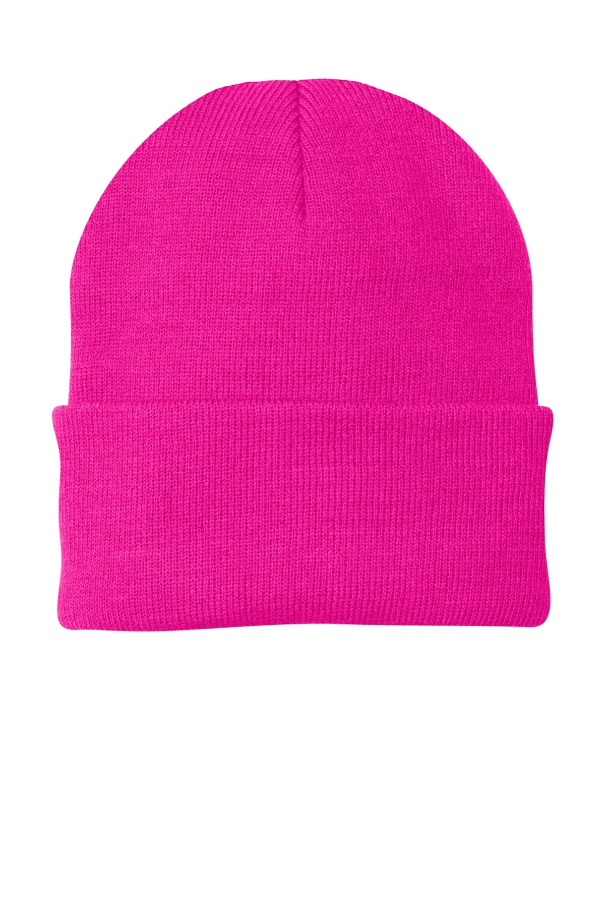 Neon pink glo CP90 custom patch beanie