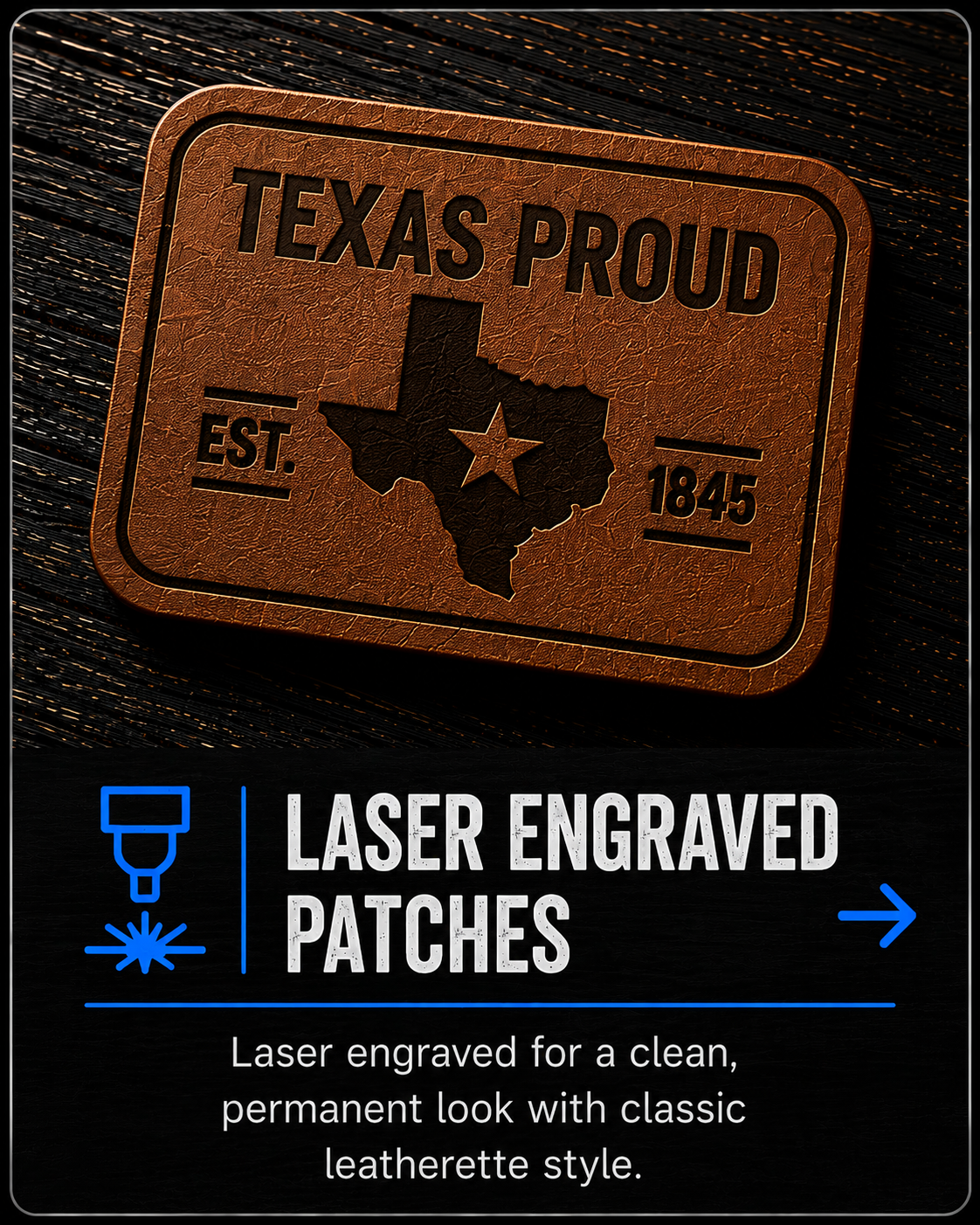 Custom Laser-Engraved Patches for Hat Makers