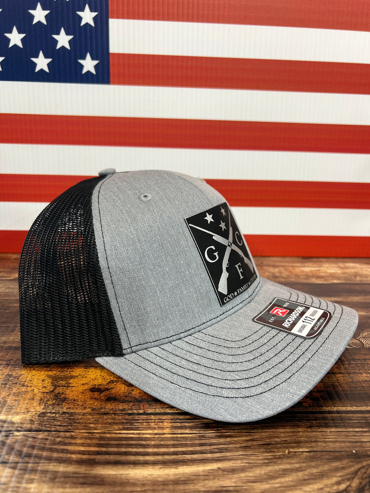 God Family Country Trucker Hat: Richardson 112 Patriotic Patch