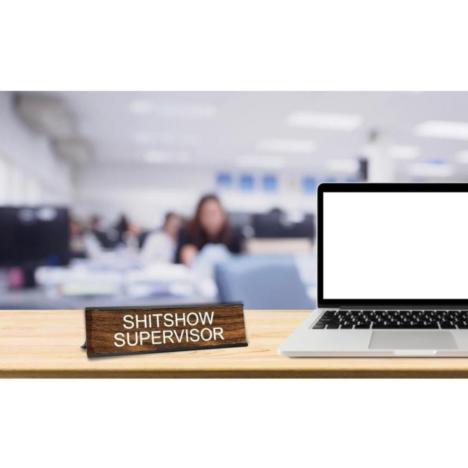 Custom Funny Desk Name Plate: Laser Engraved Gag Gift