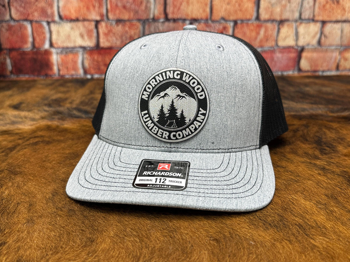 Morning Wood Leatherette Patch on Richardson 112 Trucker Hat