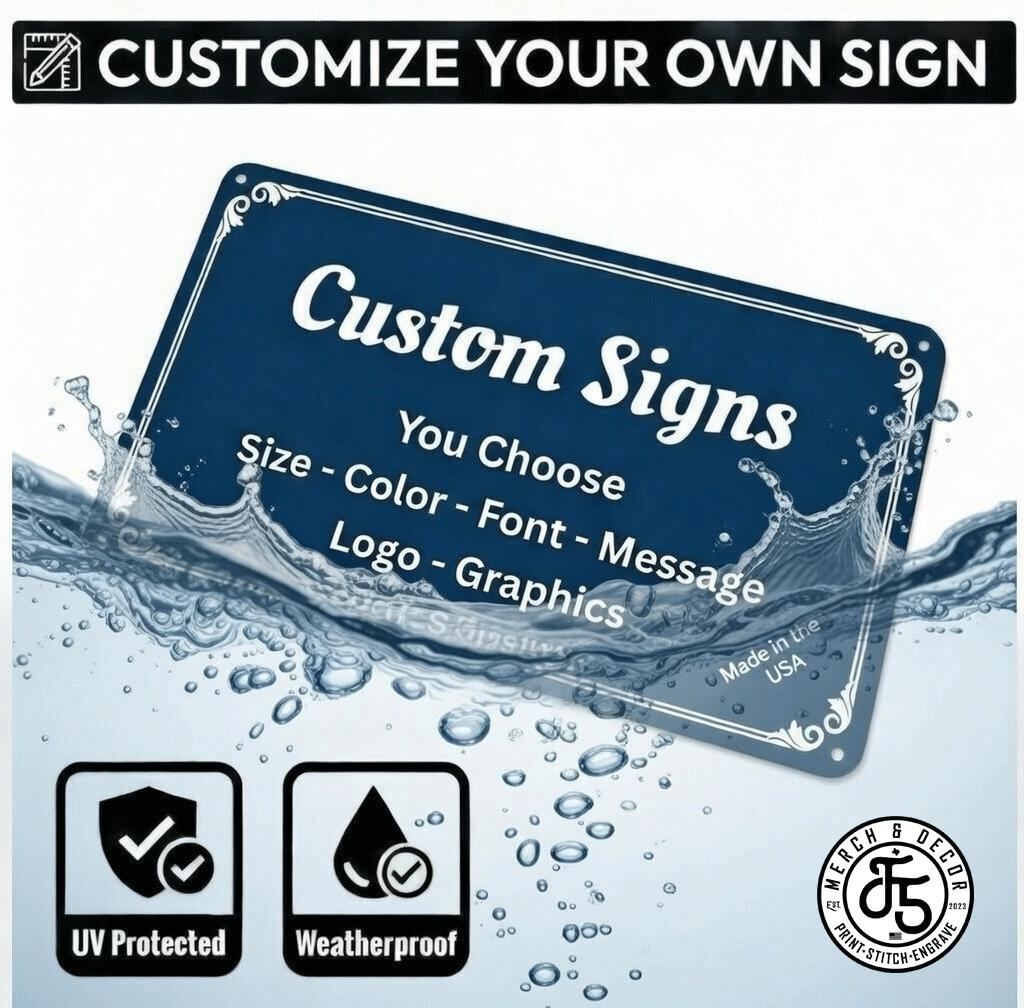 Custom Metal Sign, Personalized Yard Art, Business Name Plaque, Choose Colors Fonts