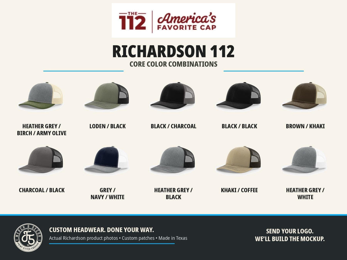Richardson 112 Custom Patch Hat, Personalized Snapback