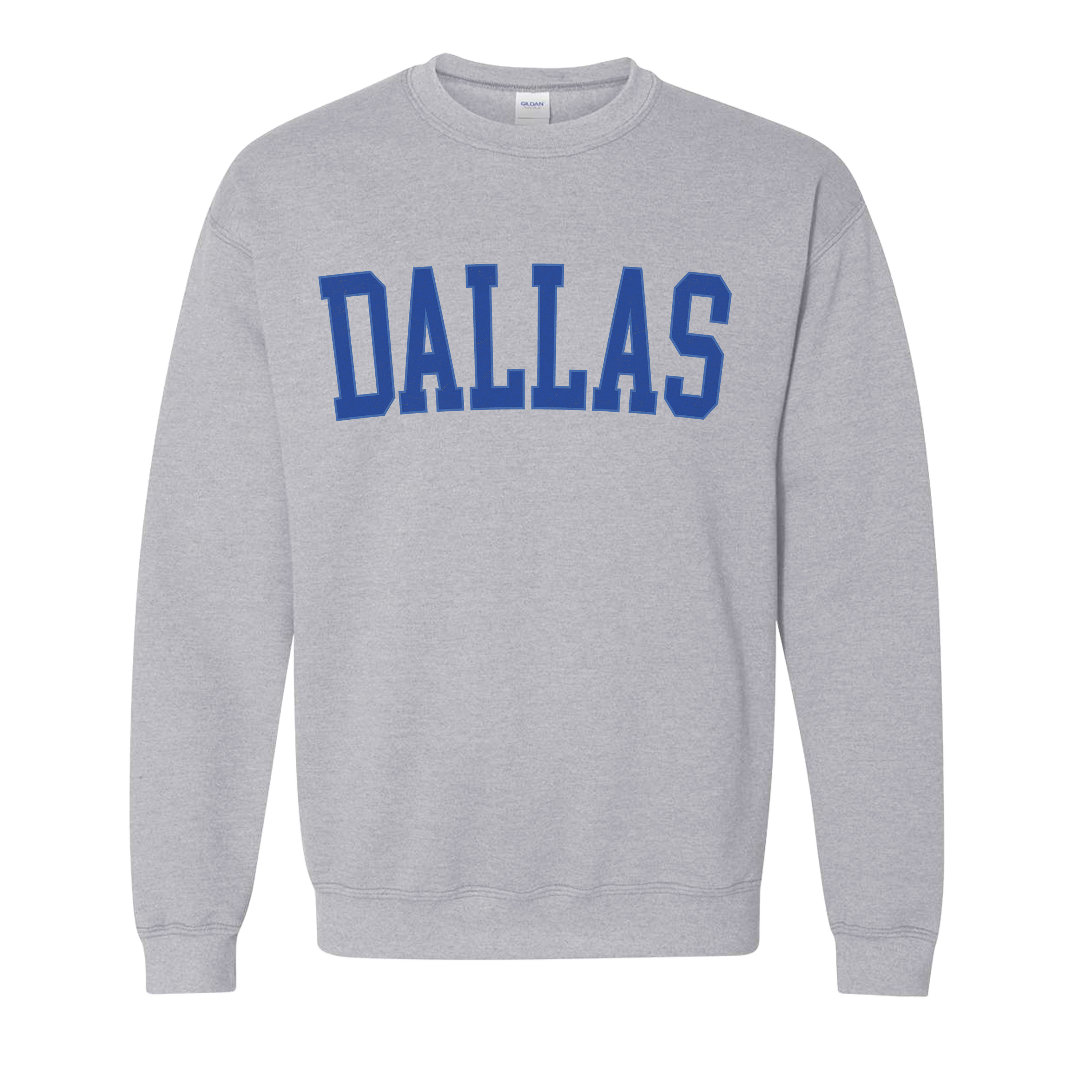 Sport grey retro Dallas football team sweatshirt with varsity-style lettering